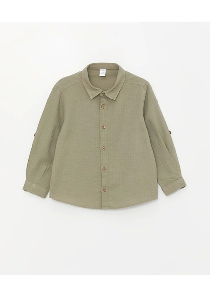 Lcw Kids Yeşil Uzun Kollu Basic Erkek Bebek Gömlek