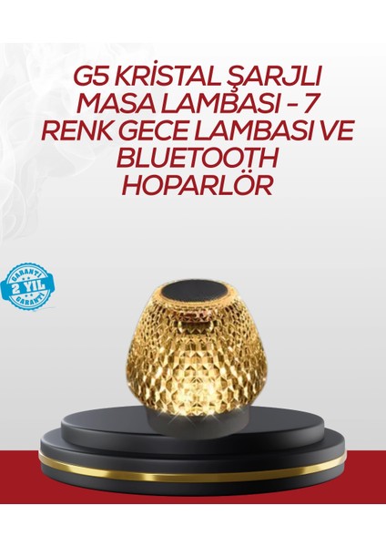 Dokunmatik Işıklı Kablosuz Bluetooth Hoparlör 5W