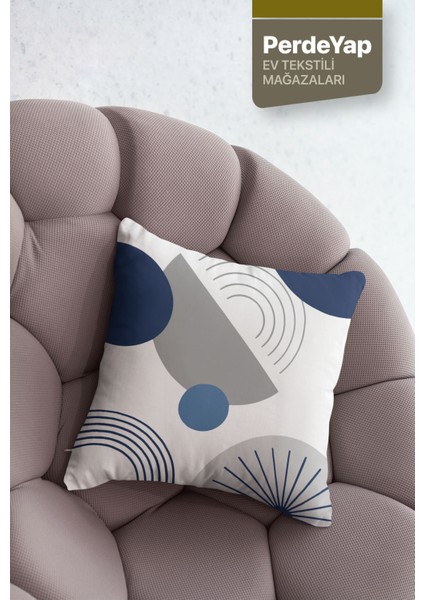 Modern Lacivert Gri Geometrik Desenli 4’lü Dijital Baskılı Kadife Kırlent Kılıfı 43X43 cm indirimleri