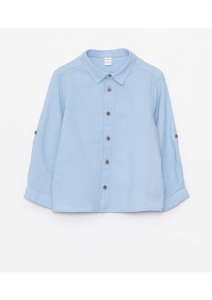 Lcw Kids Mavi Uzun Kollu Basic Erkek Bebek Gömlek