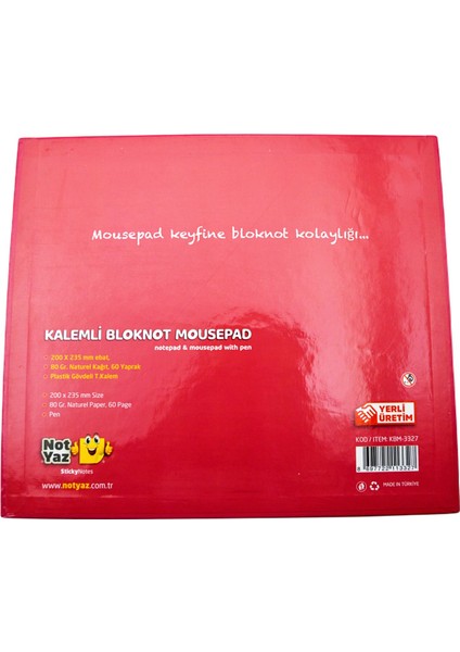 23X27 60 Yaprak Kalemli Bloknot Mousepad Haftalık Planlayıcı Aklında Tut (KBM-3327) fiyatları