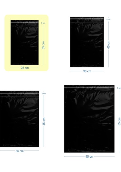 25X35+5CM Lüx Mat Siyah Cepsiz Kargo Poşeti fiyatları