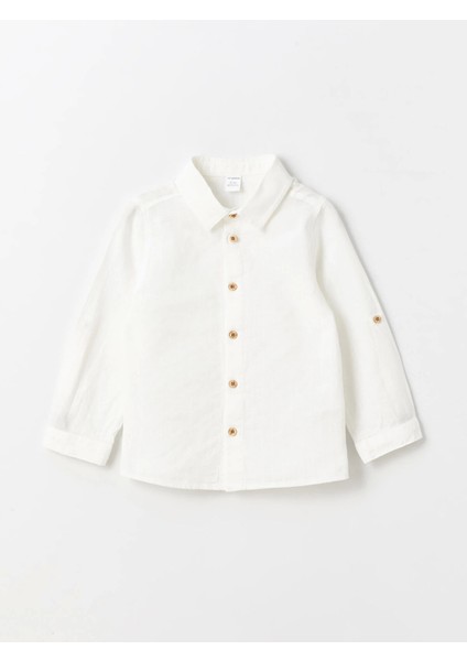 Lcw Kids Ekru Uzun Kollu Basic Erkek Bebek Gömlek