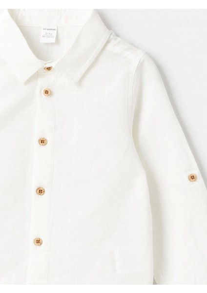 Lcw Kids Ekru Uzun Kollu Basic Erkek Bebek Gömlek modelleri