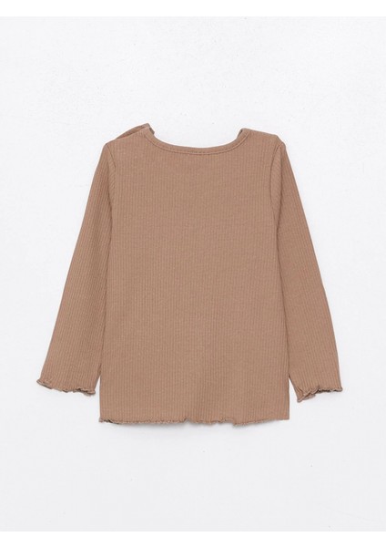 Lcw Baby Ekru Kare Yaka Çizgili Kız Bebek Elbise ve Tişört 2'li Takım fırsatları