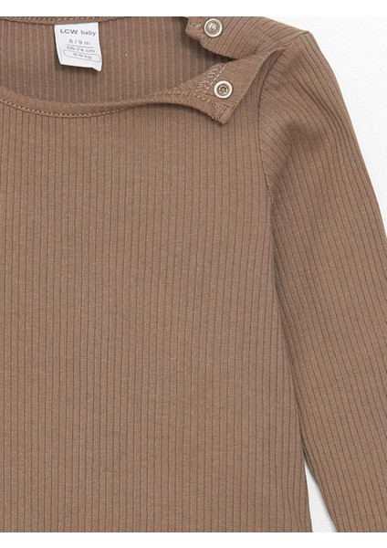 Lcw Baby Ekru Kare Yaka Çizgili Kız Bebek Elbise ve Tişört 2'li Takım indirimleri