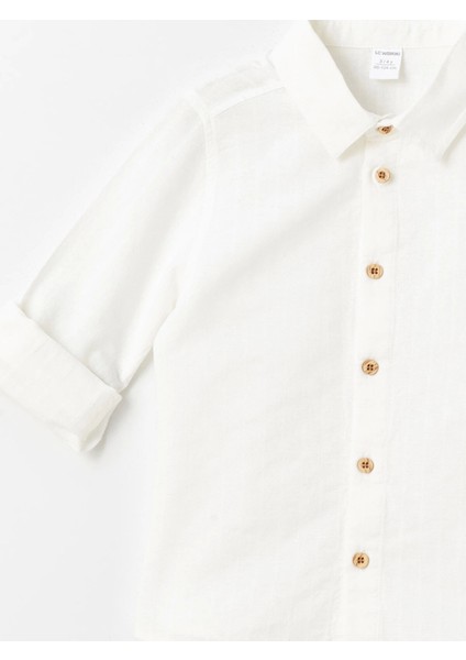 Lcw Kids Ekru Uzun Kollu Basic Erkek Bebek Gömlek fırsatları