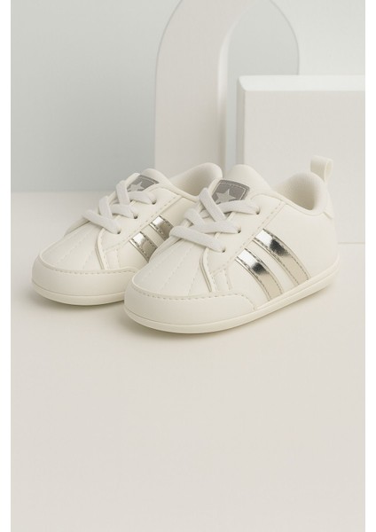 Şık Çizgili Kız Bebek Patiği 18-19 Numara