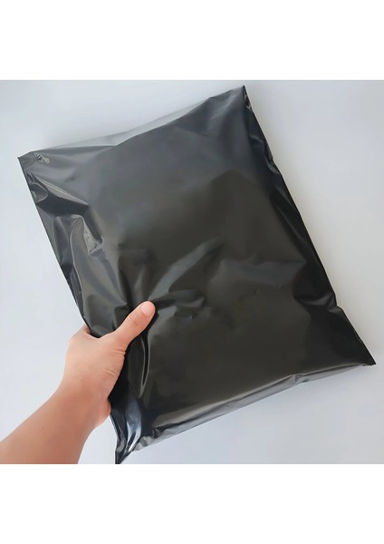 30X40+5CM Lüx Mat Siyah Cepsiz Kargo Poşeti