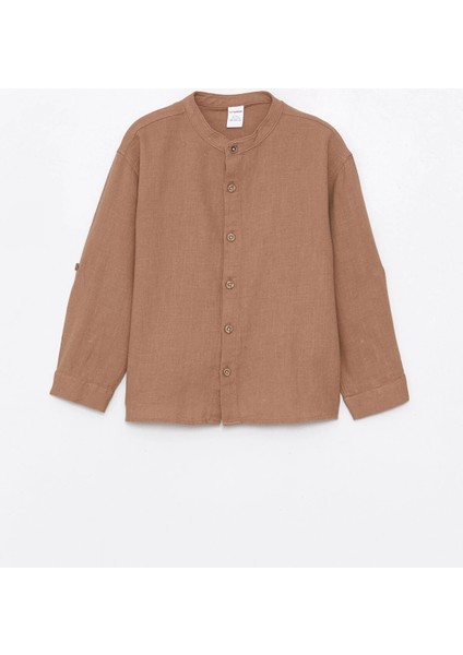 Lcw Kids Kahverengi Uzun Kollu Basic Erkek Bebek Gömlek