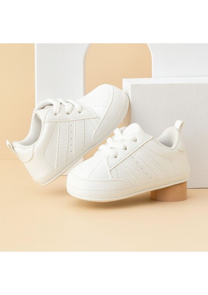 Beyaz Spor Stil Bebek Patik 18-19 Numara