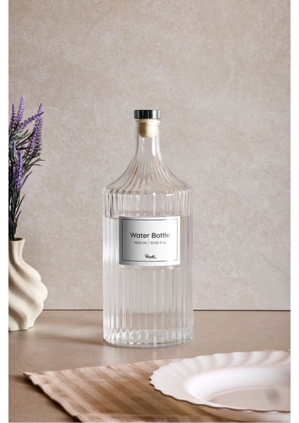 Viking 1000 ml Cam Şişe ve Yağlık Kapaklı Çift Kapaklı