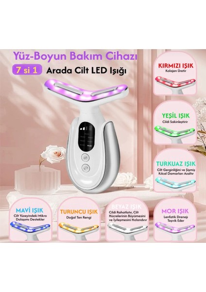 Yüz ve Boyun Kırşıklık Giderici Ems Güzellik Cihazı Lcd Göstergeli 7 Modlu 400 Mah Auhma Ahv-04