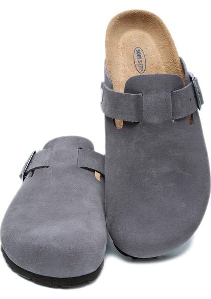K13789SD Kifidis Soft Step Kadın Süet Deri Sabo Mantar Terlik 36-41 modelleri