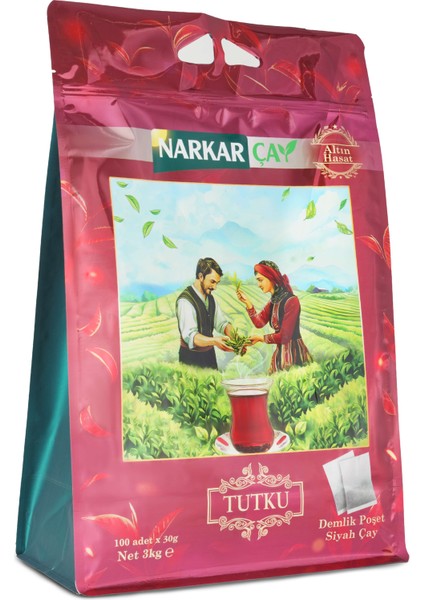Narkar Çay Tutku 30gr'lık Demlik Poşet Çay 2 X 3 KG (YENİ AMBALAJ !!!)