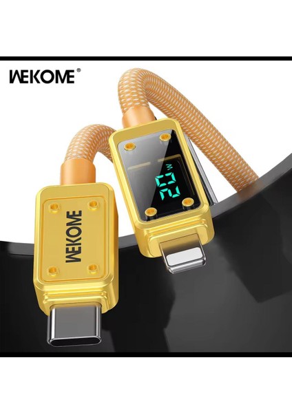 Wekome Hızlı Şarj Kablosu Tip C Yıldırım Telefon Şarj Kablosu Pd 20W Dijital Ekran Veri Kablosu iPhone iPad Için Pro