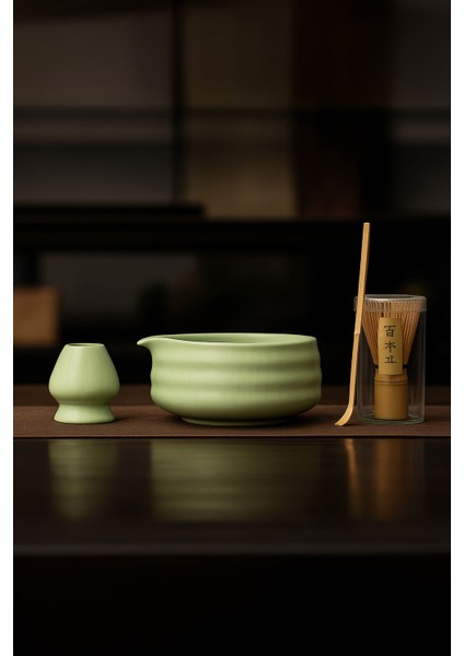 4lü Matcha Set Kase Kaşık Whisk Tutucu Bambu Whisk Çırpıcı ve Bambu Kaşık MT217 fiyatları
