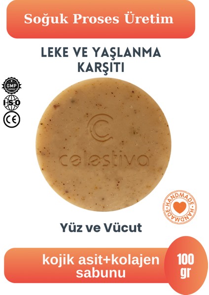 Glow Firm-Kojik Asit ve Kolajen İçerikli Leke Karşıtı Katı Sabun