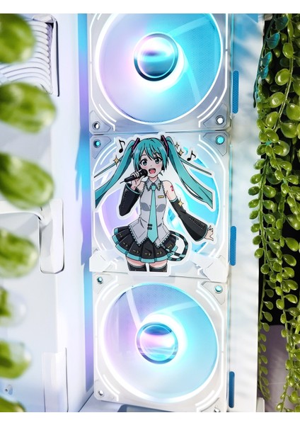 Hatsune Miku 120X120 mm Oyun Pc Aksesuarı Mıknatıslı Fan Kapağı, Masaüstü Bilgisayar Gaming fiyatları