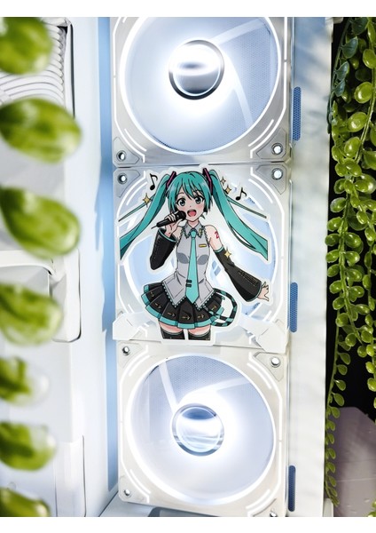 Hatsune Miku 120X120 mm Oyun Pc Aksesuarı Mıknatıslı Fan Kapağı, Masaüstü Bilgisayar Gaming modelleri