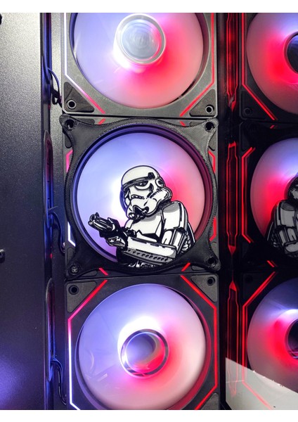 Stormtrooper Siyah Çerçeveli 120X120 mm Oyun Pc Aksesuarı, Masaüstü Bilgisayar Fan Kapağı Gaming fiyatları