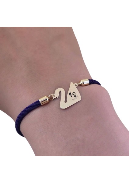 Atatürk Temalı Lacivert Örgülü Kuğu Kuşu Figürlü 14 Ayar Altın Plakalı Hediye fırsatları