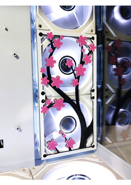 Sakura Çiçeği 120X240 mm Oyun Pc Aksesuarı, Masaüstü Bilgisayar Fan Kapağı