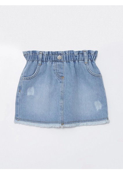 Lcw Kids Mavi Beli Lastikli Kız Bebek Jean Etek