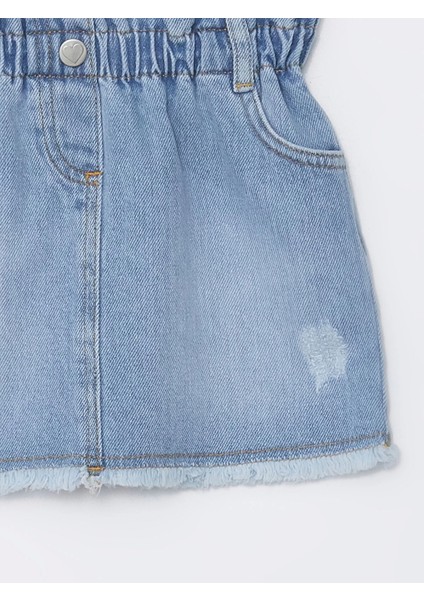 Lcw Kids Mavi Beli Lastikli Kız Bebek Jean Etek fiyatları