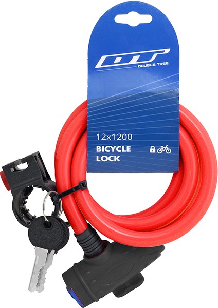 Bisiklet Kilit - DT81211, 12X1200, Anahtar, Braket, Anahtarlı