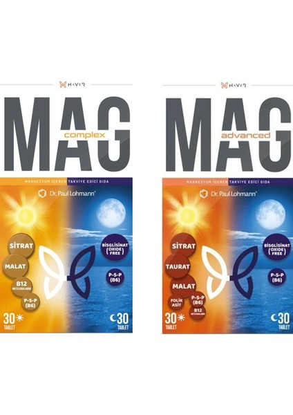 Mag Advanced 60 Tablet + Haver Mag Complex 60 Tablet