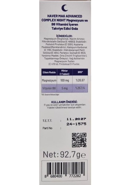 Mag Advanced 60 Tablet + Haver Mag Complex 60 Tablet fırsatları