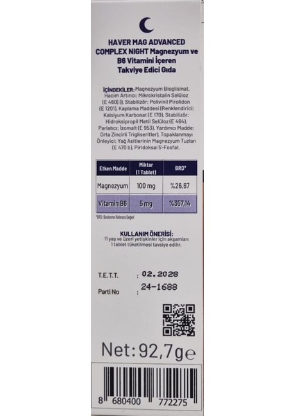 Mag Advanced 60 Tablet + Haver Mag Complex 60 Tablet indirimleri