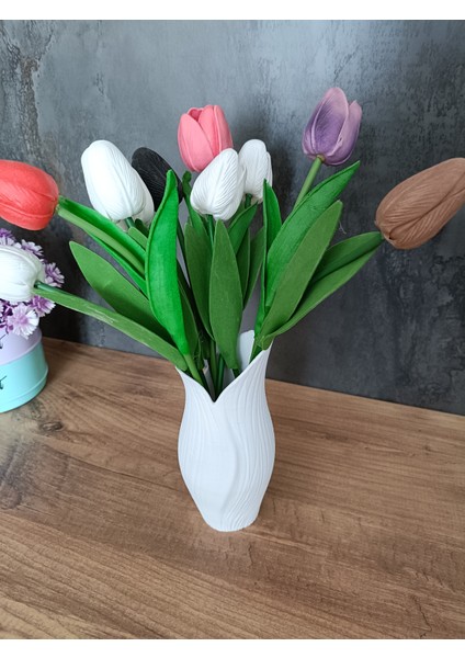 Ev ve Ofis Için Dekoratif Vazo, 3D Baskı Modern Tasarım Lale Vazo