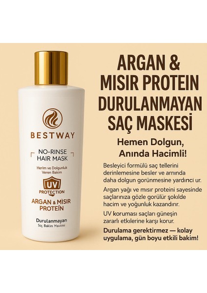 Argan & Mısır Durulanmayan Saç Maskesi