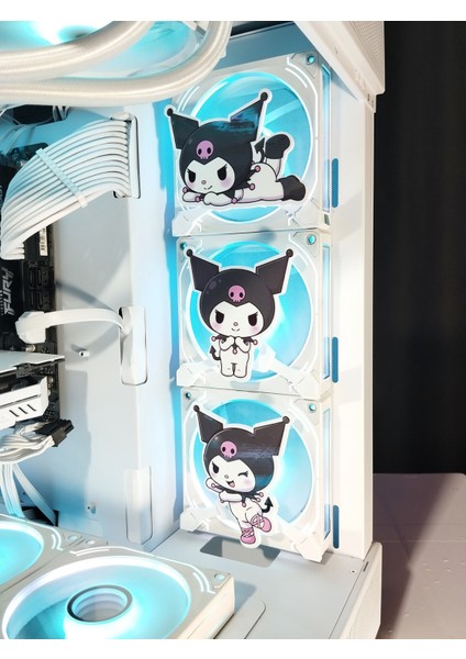 Kuromi Üçlü Set 120X120 mm Oyun Pc Aksesuarı Mıknatıslı Fan Kapağı, Masaüstü Bilgisayar Fan Kapağı Gaming fiyatları