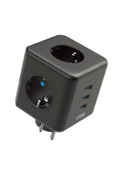 Termal Akım Korumalı Isıya Dayanıklı 3’lü Du Tipi Priz 3x USB 1x Type-C