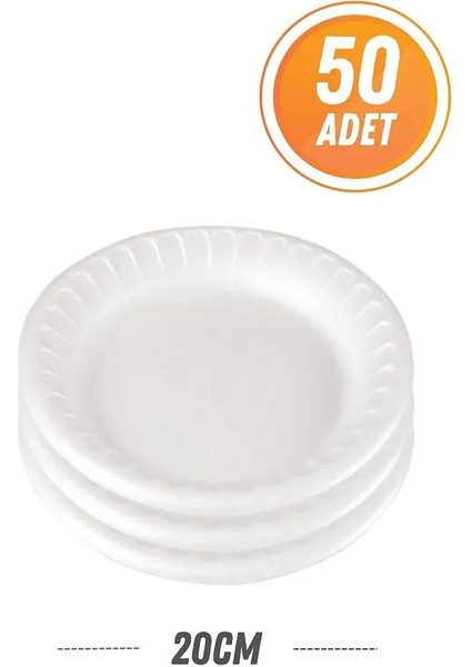 20CM Köpük Tabak 50 Adet Köpük tabak