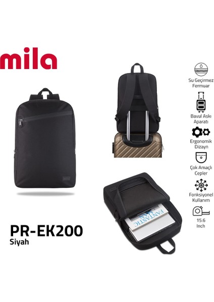 Classone Mila PR-EK200 15,6' Su Geçirmez Kumaş Fermuar Okul Sırt Çantası fiyatları