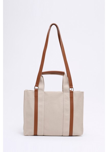 Krem SHK170 Kanvas Kumaş, Tek Bölmeli, Iç Cepli, Astarlı, Femuarlı El, Kol ve Omuz Çantası fırsatları