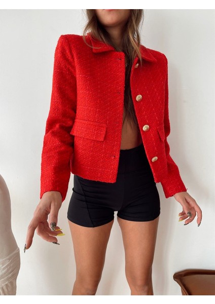 Kadın Dore Düğmeli Blazer Ceket modelleri
