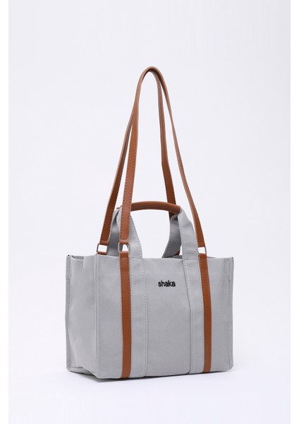 Gri SHK170 Kanvas Kumaş, Tek Bölmeli, Iç Cepli, Astarlı, Femuarlı El, Kol ve Omuz Çantası fiyatları