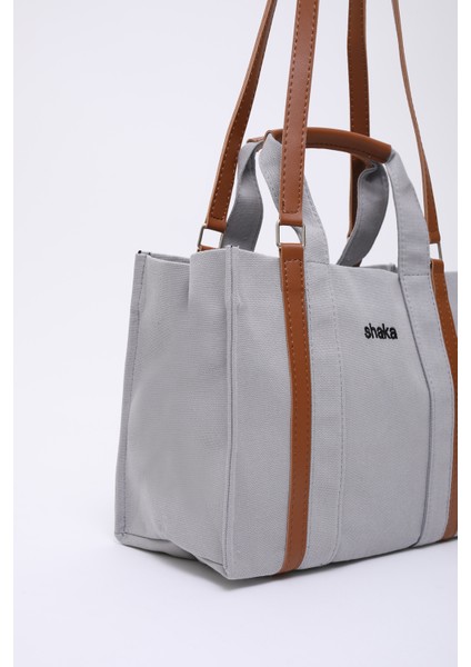 Gri SHK170 Kanvas Kumaş, Tek Bölmeli, Iç Cepli, Astarlı, Femuarlı El, Kol ve Omuz Çantası indirimleri