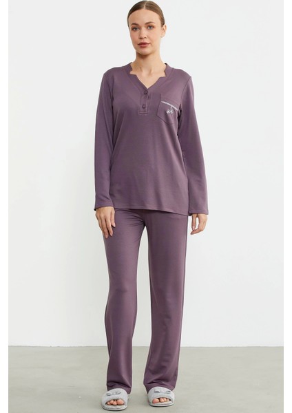 Sementa 76438 Yarım Düğmeli Cep Detaylı Pijama Takım fırsatları