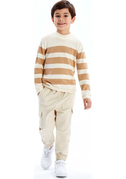 Lcw Kids Bej Beli Lastikli Erkek Çocuk Jogger Pantolon