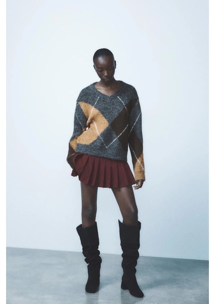 Allbucks Zara, Içi Yünlü %100 Süet Deri Topuklu Çizme ABZRA1073