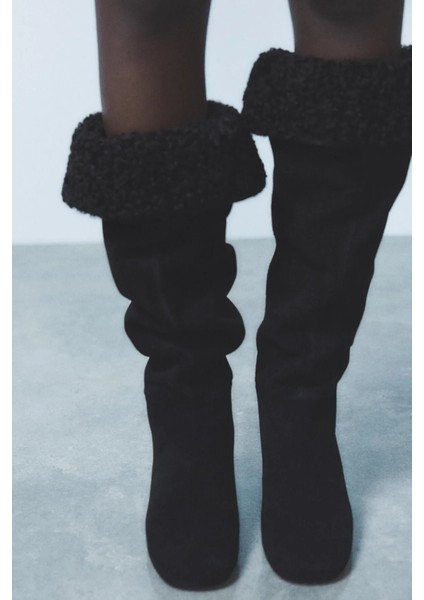 Allbucks Zara, Içi Yünlü %100 Süet Deri Topuklu Çizme ABZRA1073 modelleri