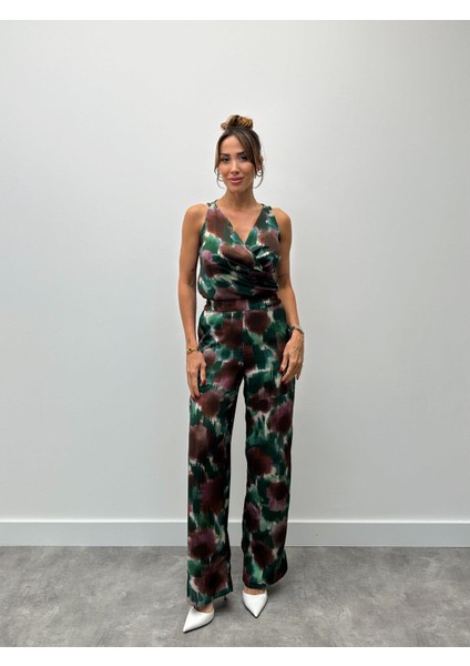 Kadın Modern Desenli Kahverengi Bluz Pantolon Takım fırsatları
