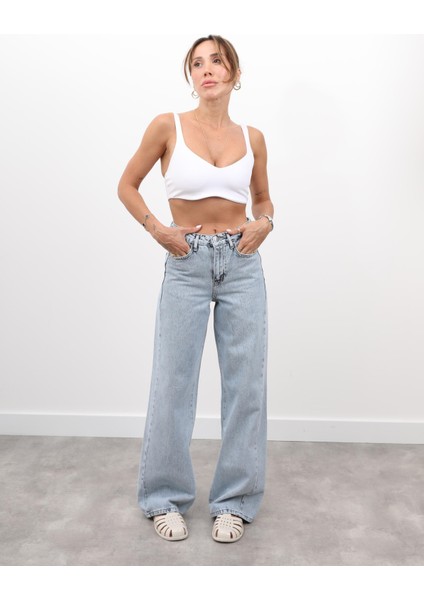 Kadın Denim Yelek Açık Mavi Pantolon Takım fırsatları