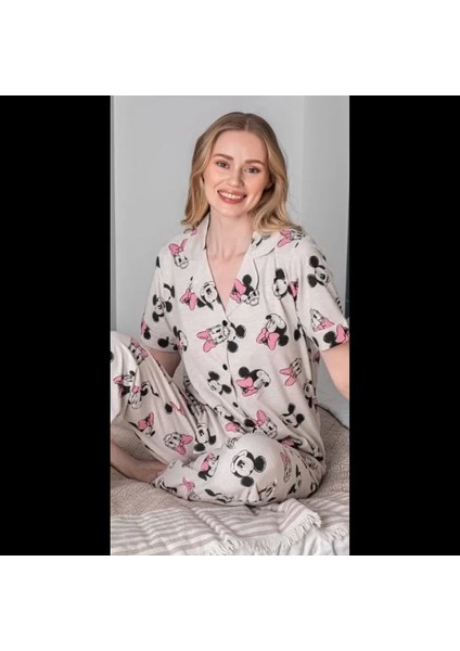 Freshness 110 Minnie Mauslu Patlı Kısa Kol Pijama Takımı